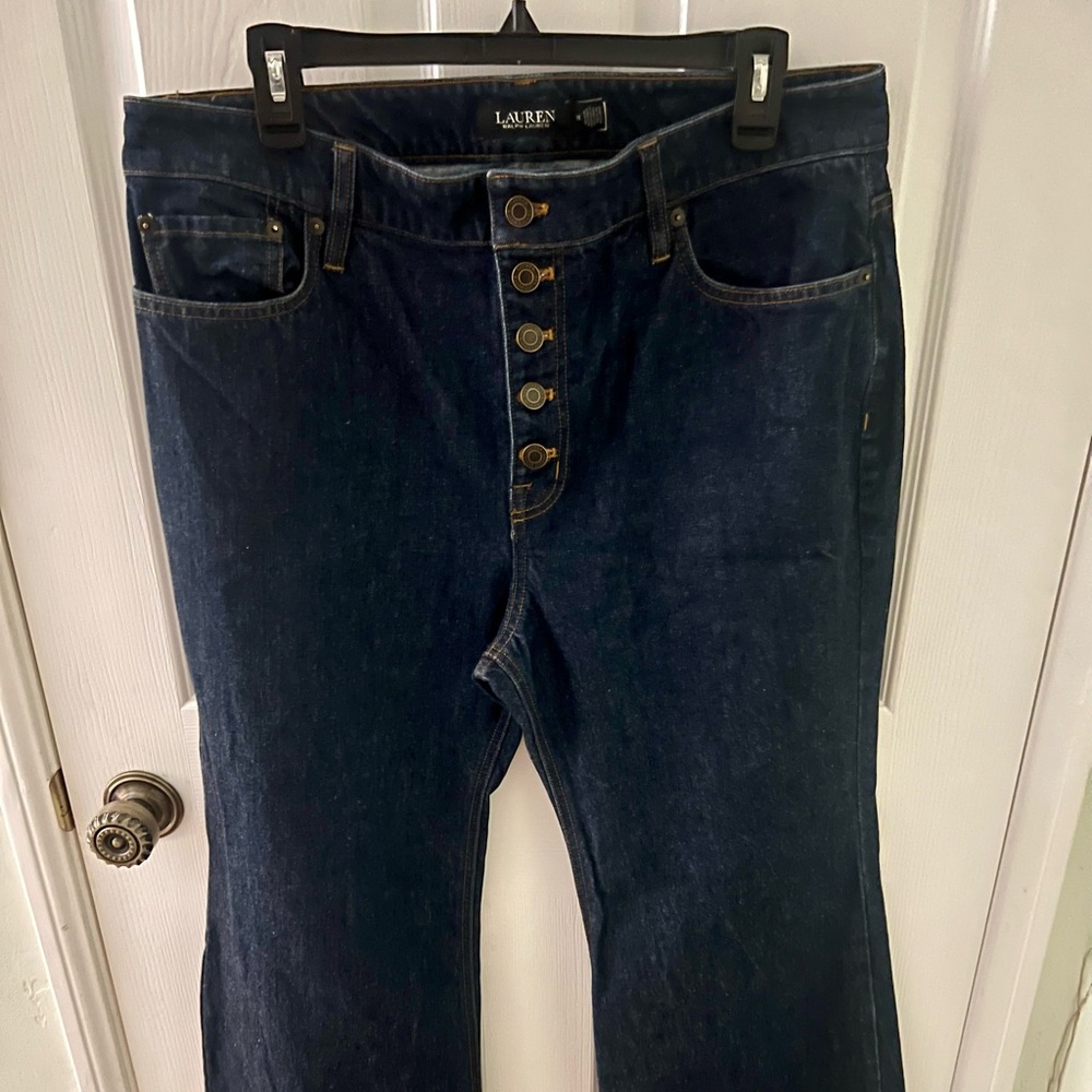 Women’s Lauren Ralph Lauren Jeans, Button Fly, Wide Leg, Size 14
